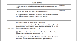 AP Reorganization Bill Telangana Full text