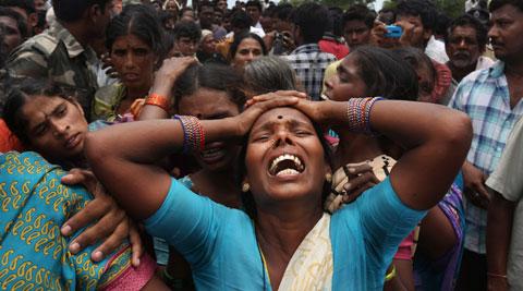 A Mother Who Lost Her Child In The Medak Tragedy Pic: AP